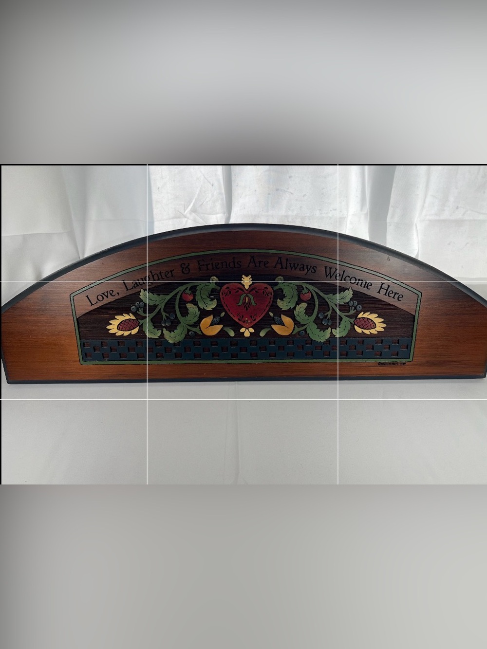 Large Vintage 1994 "Heart to Heart" Country Wooden Wall Plaque - 29.5"